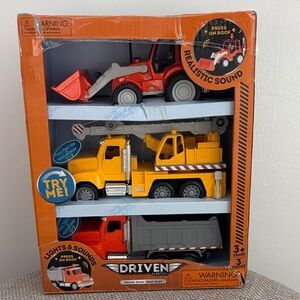 Toy Construction Vehicle Set - Red, Yellow, Gray